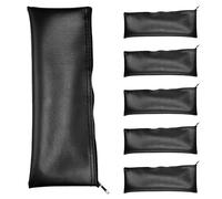 CONGARTENO 6pcs Black PU Microphone Protective Cases with Zipper Portable Mic Pouches for Handheld Wireless Microphones Soft Cushioned Interior for Impact Protection Compact Storage Bags for