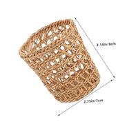 CONGARTENO 6Pcs Handmade Woven Straw Cup Sleeves Antislip Glass Drink Protectors Hollow Rattan Design for Table Centerpiece Home and Office Decor Secure Fit Heat Insulation Covers