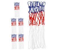 CONGARTENO 6pcs Heavy Duty Replacement Basketball Hoop Nets Red White Blue Mesh for Indoor Outdoor Resistant Training Net Compatible with Standard Basketball Frames