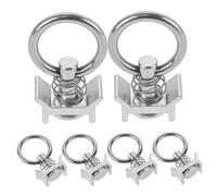 CONGARTENO 6pcs Heavy Duty Steel Track Single Fittings with O-ring Tie Down Anchors for Truck Bed and Trailer Cargo Securement