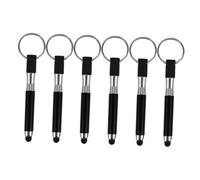 CONGARTENO 6pcs Keychain Stylus Pens Capacitive Touchscreen Compatible Mini Tablet Pen Set Pendant Keychain for Smartphones Black