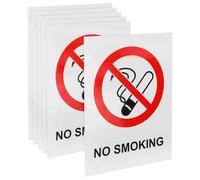 CONGARTENO 6pcs No Smoking Sign Stickers PVC Self-adhesive Rectangular Safety Warning Labels for Business Office Indoor Outdoor Use Clear Visible Symbols and Text