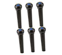 CONGARTENO 6Pcs Plastic Guitar Bridge Pegs with Blue Cat Eye Inlay Durable Guitar String Fixing Nails Replacement Tuning Pins for Acoustic and Electric Stringed Instruments