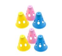 CONGARTENO 6Pcs Portable Tent Nail Caps with Warning Lamp for Outdoor Camping Lightweight Mini Lanterns in Yellow Pink Blue Battery Life Protective Covers for Tent Stakes