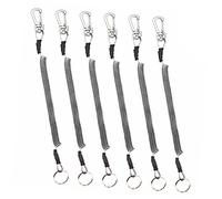 CONGARTENO 6pcs Retractable Elastic Fishing Lanyard Rope with PU Coating and Lightweight Buckle for Secure Tool Safety in Camping Hiking and Boating