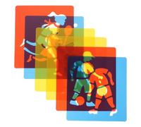 CONGARTENO 6pcs Sports Paint Stencils Set, Hollow Athlete Drawing Templates for Fabric Painting and Canvas, Reusable Washable Stencils for Preschool Art Activities