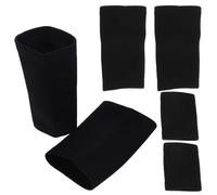 CONGARTENO 6pcs Sports Protective Gear Set with Breathable Knee Pads, Elbow Guards Wrist Supports for Boys Soccer Basketball Running - Black, Size M