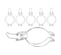 CONGARTENO 6Pcs Stainless Steel Sealed Mason Jar Clips with Spring Wire Lock for Regular Mouth Glass Jars for Kitchen Storage and Food Preservation