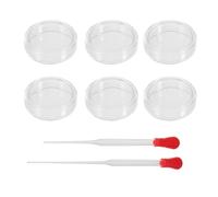 CONGARTENO 6pcs Sterile Culture Dishes with Lids and Transfer Droppers Laboratory Experiment for Microbial Cultivation and Scientific Research