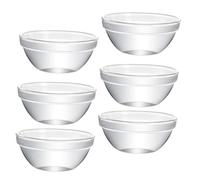 CONGARTENO 6Pcs Transparent Glass Cake Mold Bowls for DIY Pudding Jelly Dessert Serving Food-Safe Odorless Household Containers for Family and Friends