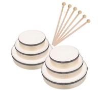 CONGARTENO 6pcs Wooden Hand Drum Set with Sticks Educational Percussion Instruments for Adults Includes Wood Frame Drums for Rhythm Learning Parent Fun Party and Music Play
