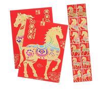 CONGARTENO 72pcs Chinese Year Red Envelopes with Gold Foil Spring Festival Lucky Money Pockets for Horse Year Spacious Hongbao for Family Wedding Business Gifting