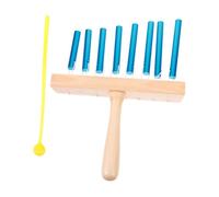 CONGARTENO 8-bar Solid Aluminum Orff Percussion Instrument Wind Chime with Mallet, Tabletop Blue Eight Tone Music Toy for Toddlers and Preschool Music Education