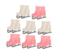 CONGARTENO 8 Pairs Mini Dolls Roller Skates with Four Wheel Design Cute Skating Shoes for Dollhouse Accessories and DIY Doll Decorations Vibrant and Stable Finger Skate