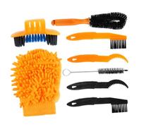 CONGARTENO 8 Pcs Bike Chain Cleaning Brush Set with Bristles Curved Surface Maintenance Tool for Road and Mountain Bikes Easy No Removal Chain Cleaner Kit