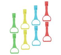 CONGARTENO 8pcs Baby Crib Pull Rings and Infant Stand Pull Rings for Toddlers in Blue Red Yellow Green Set for Early Learning and Arm Strength Training