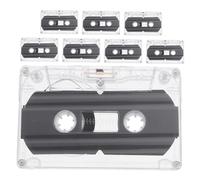 CONGARTENO 8pcs Clear Audio Cassette Tapes with Transparent Case Blank Recording Tape for Music Speech DIY Retro Party Messages Teaching Voice Recording
