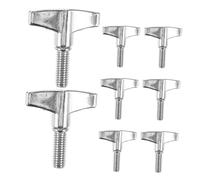 CONGARTENO 8pcs Drum Kit Accessories Screws Cymbal Stand Wing Screw Drum Cymbal Mount Silver Metal