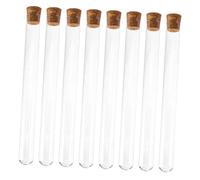 CONGARTENO 8Pcs Glass Test Tubes with Cork Stoppers Chemically Resistant Serological Sample Storage Containers for School Laboratory Experiments