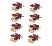 CONGARTENO 8pcs Maple Leaf Brooch Pin Dainty Red Enamel Lapel Pins for Women and Men Compact Lightweight Fall Accessories with Secure Clasp for Thanksgiving Party Favors and Souvenirs