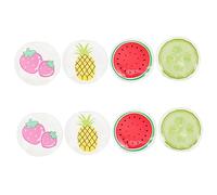 CONGARTENO 8pcs Reusable PVC Cooling Eye Masks Gel Ice Pads for Relief and Burn Soothing with Fruit Styles Wear Resistant Cold Compress Eye Covers for Office and Sleep Use