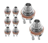 CONGARTENO 8pcs Silver Electric Bass Guitar Output Jack Mono Socket Multipoint Stable Contact Connectors Audio Hardware Accessories for Repair and Live Performance
