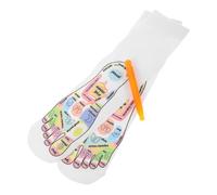 CONGARTENO Acupressure Reflexology Socks with Five Toe Separation and Foot Massager Tool Ergonomic Meridian Design for Energy Balance and Improved Circulation Includes English Instructions