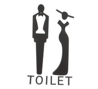CONGARTENO Adhesive Bathroom Door Sign Acrylic Unisex Restroom Signage for Home Office Hotels Dustproof Clean Toilet Indicator with Minimalist Design