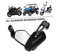 CONGARTENO All Aluminum Motorcycle Rearview Mirror Reversing Handlebar Side Mirrors for Street Bikes Cruisers Atv Off Road Lightweight Black Reflector Replacement Accessories