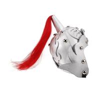 CONGARTENO Ancient Chinese Style Knight Helmet for Silver Medieval Soldier Hat Cosplay Prop for Halloween Stage Performance and Film Photo Shoot Roleplay Accessory