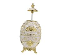CONGARTENO Automatic Toothpick Dispenser Embossed Gold White Rose Storage Box Refillable Push-button Container Hygienic Dustproof Toothpick Holder for Kitchen Dining Table Decor