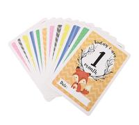CONGARTENO Baby Cards 12pcs Wooden Monthly Commemorative Cards | Double Sided Design, Record Growth Periods, Photography Accessory, Creative Delicate Style, for Baby and Mom