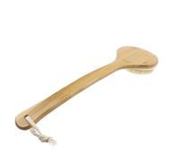 CONGARTENO Bamboo Handle Bath Brush with Soft Bristles for Gentle Exfoliation and Deep Cleansing Long Curved Scrubber for Men and Women Back Massage Body Brush S