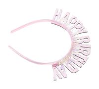 CONGARTENO Birthday Headband Pink Sequin Letters, Party Hair Accessory for Women and, Birthday Party Headdress, Simple and Lovely Hair Hoop