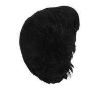 CONGARTENO Black Pixie Wig with Wavy Bangs Short Layered Hair Natural Black Glueless Wear for Women Easy Styling Modern Bangs Low Maintenance