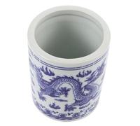 CONGARTENO Blue and White Porcelain Chopstick Bucket Utensil Holder for Kitchen Countertop Storage Multifunctional Spoon Organizer with Stylish Dragon Pattern Easy to Clean Small