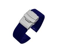 CONGARTENO Blue Silicone Watch Band Replacement Strap Durable Breathable and Comfortable Design Wear and Scratch Resistant Compatible with Watches