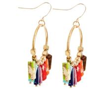 CONGARTENO Bohemian Ear Drops with Seven Chakra Stones Stylish Long Earrings for Women Lightweight Ear Pendants Friends and Special Occasions