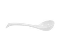 CONGARTENO Bone China Ceramic Soup Ladle with Steel Wrapped Long Handle Henry Spoon for Asian Soups Ramen Wontons Microwave and Dishwasher Safe Serving Utensil