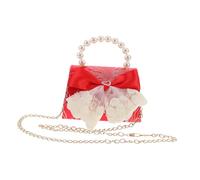 CONGARTENO Bow Chain Bag for Chinese Year Cute Princess Handbag for Collecting Red Envelopes Stylish Crossbody Purse Accents for Girls