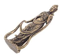 CONGARTENO Brass Bodhisattva Statue Antique Figurine Decor Compact Desktop Ornament for Home Office Spiritual Feng Shui Tabletop Decoration