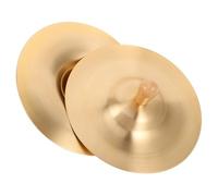 CONGARTENO Brass Finger Cymbals with Handle for Dance Instruments Mini Handheld Belly Dance Percussion Portable Copper Cymbals for S Music Practice and Party Dancing Props