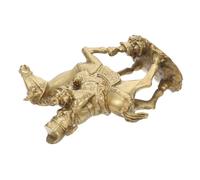 CONGARTENO Brass Horse Statue Feng Shui Sculpture God of Wealth Riding Horse Figurine for Chinese Year Prosperity Home Decor Symbol of Fortune and Success