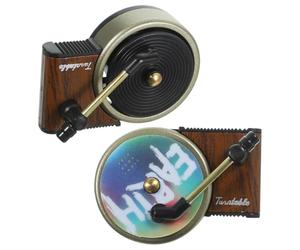 CONGARTENO Car Air Freshener Vent Clip 2pcs Vintage Record Player Design with Rotating Disc Aromatherapy Diffuser Refillable Scent for Car Interior Decoration