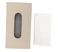 CONGARTENO Car Visor Tissue Holder Beige Hanging Napkin Box Moderate Creative Leather Design Practical Car Interior Accessory for Convenient Tissue Storage
