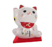 CONGARTENO Ceramic Fortune Cat Decor Elegant Lucky Maneki Neko Figurine for Home Office Desktop Decoration Stylish Japanese Style Ornament for Holidays Birthdays Housewarmings