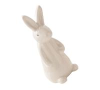 CONGARTENO Ceramic Rabbit Figurine White Bunny Ornament Tabletop Decor for Home Living Office Medium Standing Ceramic Bunny Sculpture for Versatile Interior Decoration