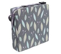 CONGARTENO Children's Booster Seat and Dining Chair Seat Pad, Waterproof Polyester High Chair Cushion for 1-5 Years Old Kids, Non-Slip Gray Leaf Design, Toddler Dining Booster Cushion
