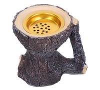 CONGARTENO Chinese Style Resin Incense Burner with Bark Texture Lightweight Aromatherapy Holder for Living Bedroom Yoga Spa Nature Inspired Relaxing Fragrance Decor