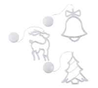 CONGARTENO Christmas Window Light 3Pcs Elk Window Light Suction Cup Christmas Tree Curtain Christmas Bell Warm Colour Lamp Beads for Home
